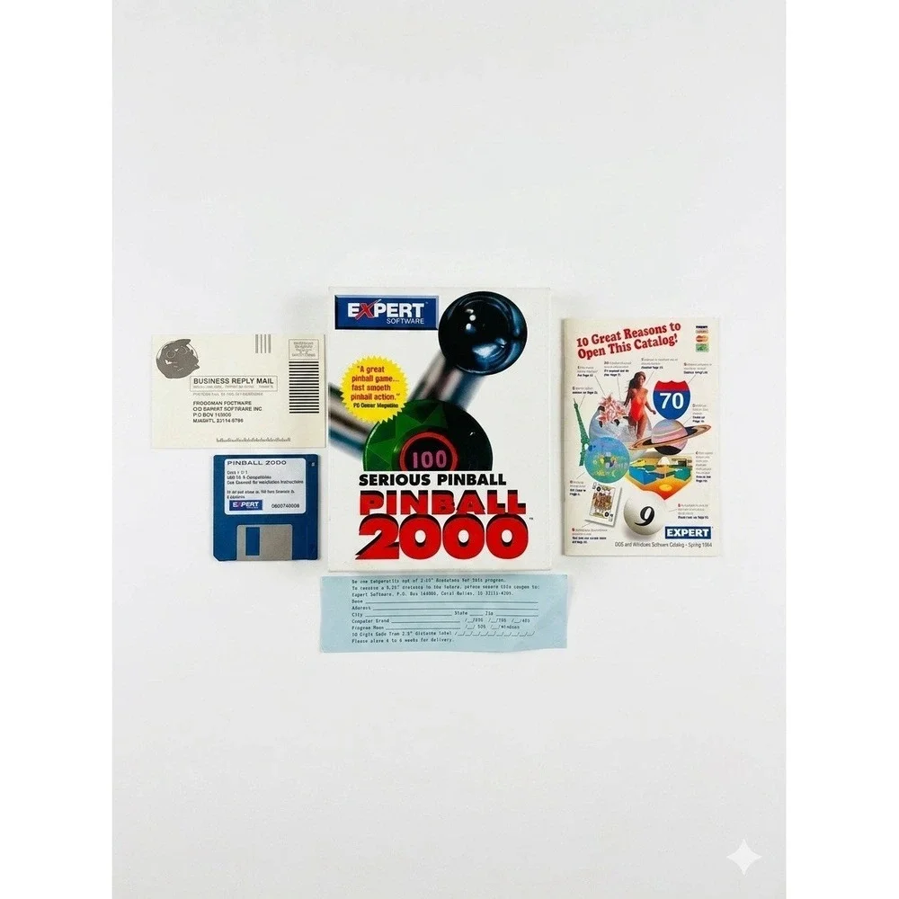 Pinball 2000 PC Game Big Box Floppy Disc DOS IBM Expert Software 93-94' Froggman
